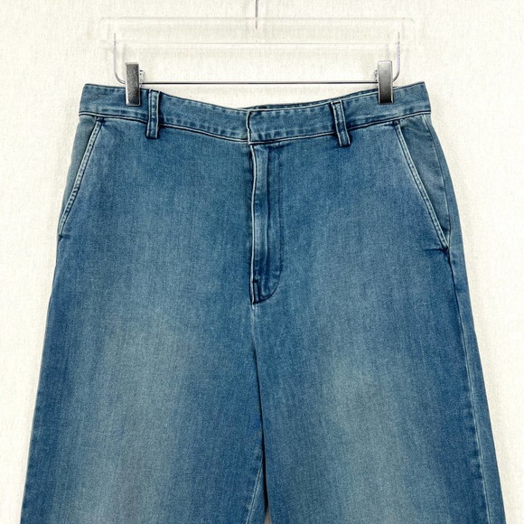 ENZA COSTA Pants Womens 29 Blue Straight Leg Denim Trouser Pant High Rise NEW - Picture 4 of 16